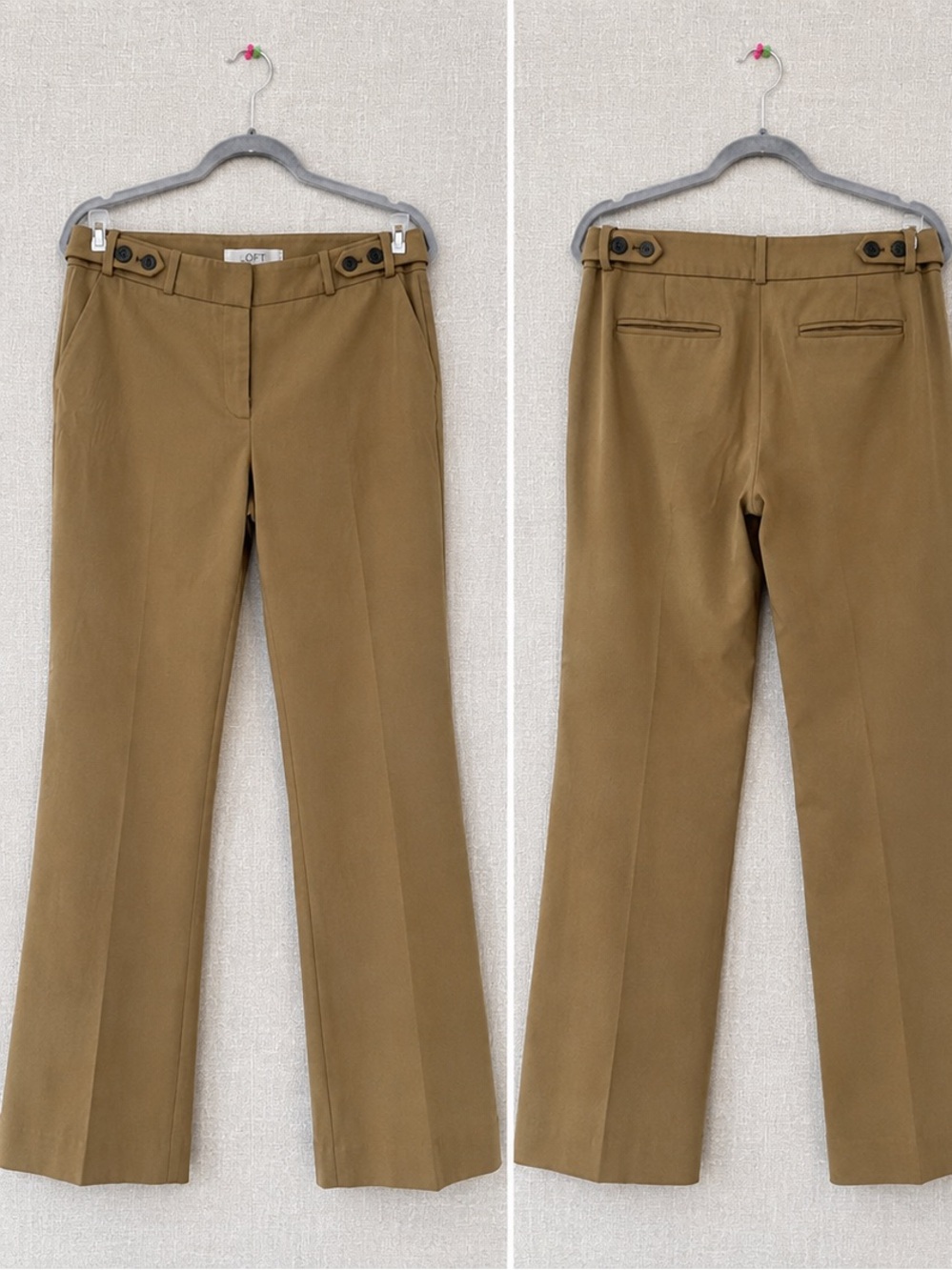 LOFT Women's Khaki Tan Chinos with Side Adjusters